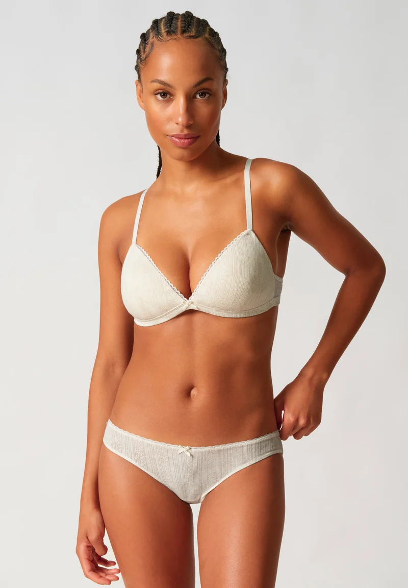 Ajouré Padded triangle bra | dune flowers 087379-08A135
