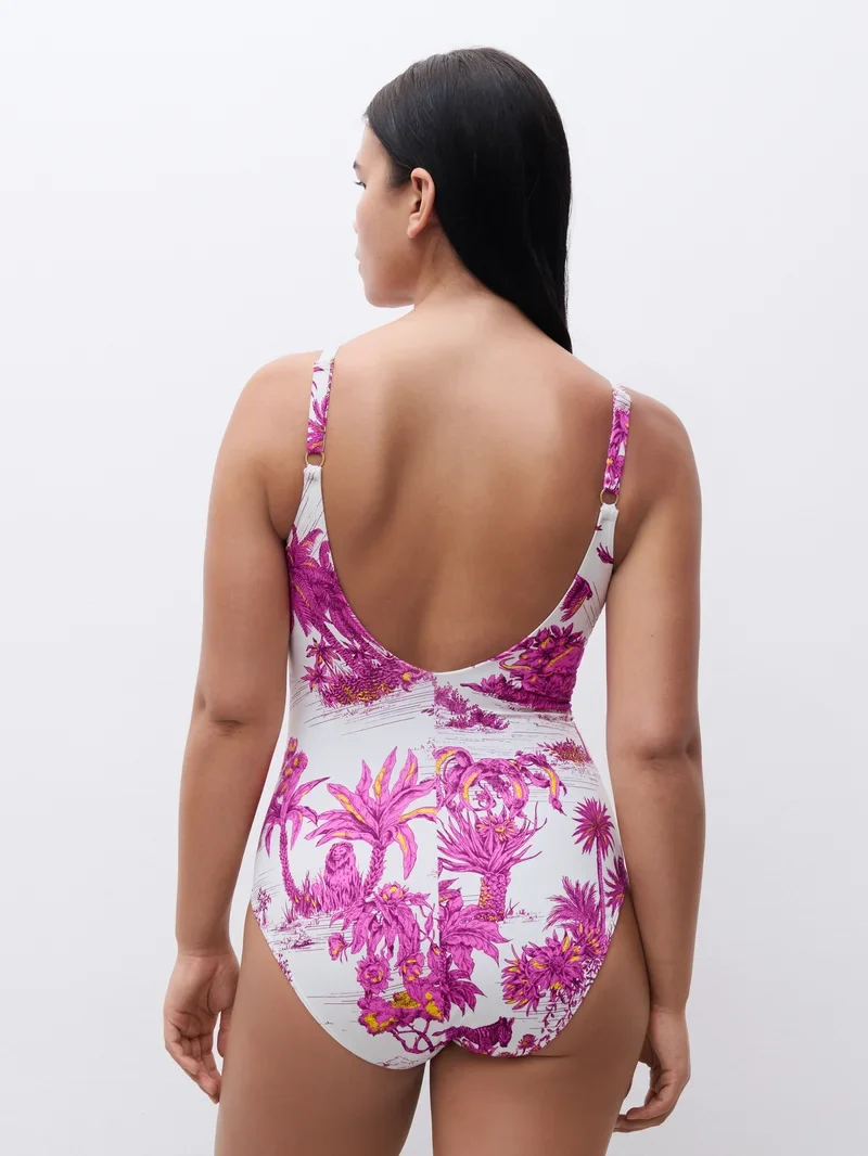 Chantelle Swimwear – Sauvage – Bedeckender Bügel-Badeanzug „White Jungle“