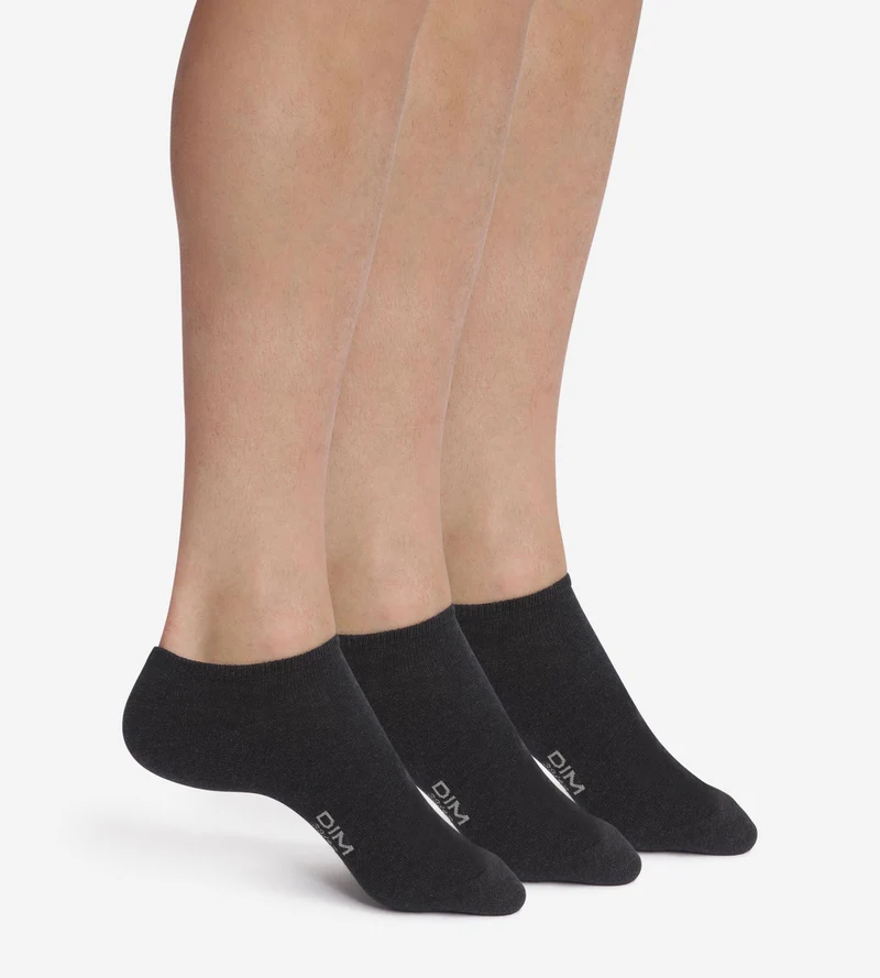 Packung mit 3 Paar kurzen Herrensocken Black Dim Cotton