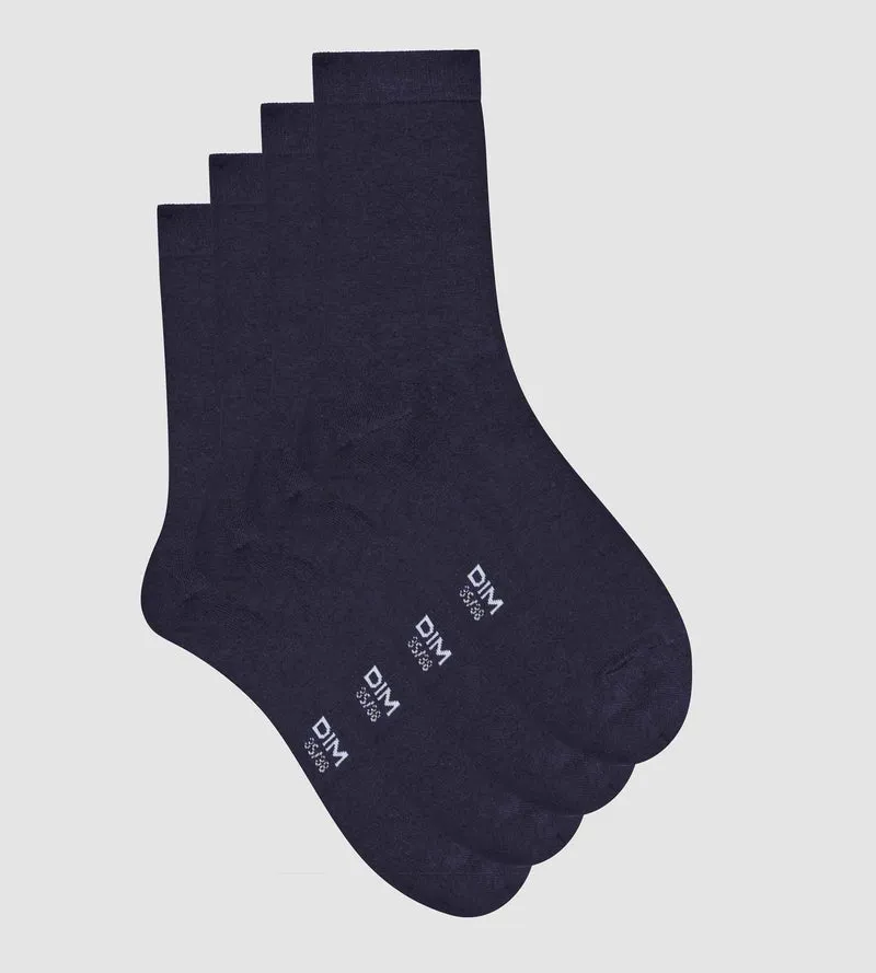 2er-Pack marineblaue Damensocken aus Viskose – DIM Bambus
