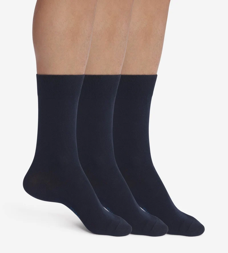 Packung mit 3 Paar Herrensocken aus Navy Blue Dim Cotton