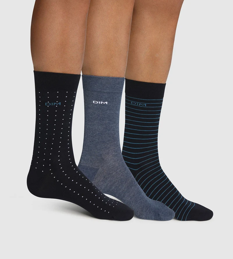 3er-Pack Herrensocken aus Baumwolle marineblau/jeansblau - Cotton Style
