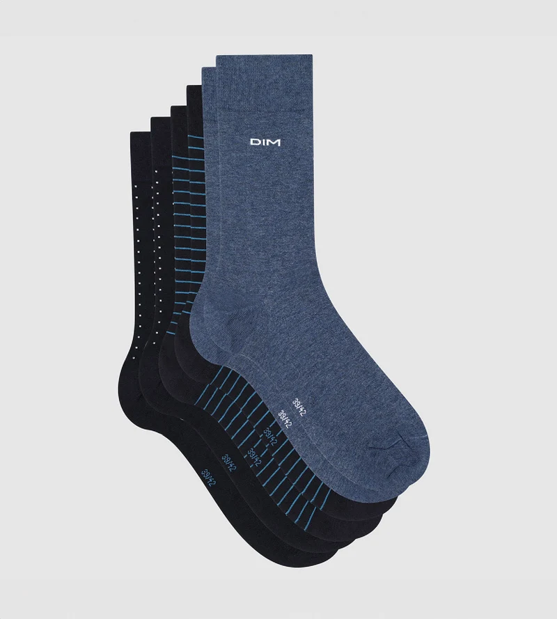 3er-Pack Herrensocken aus Baumwolle marineblau/jeansblau - Cotton Style