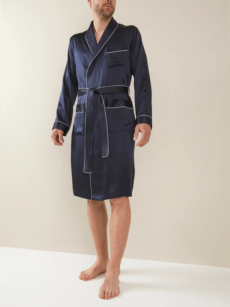 Morgenmantel, Robe Long, 6000 SILK NIGHTWEAR