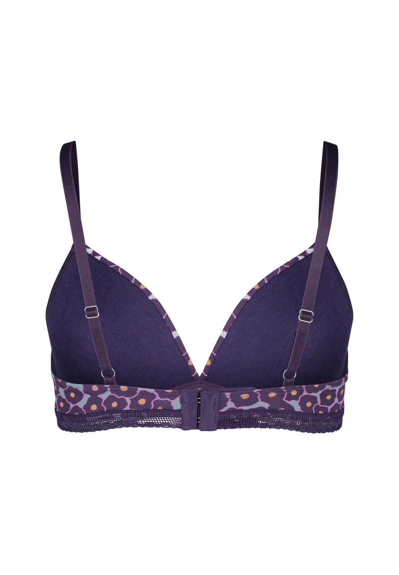 Bamboo Lace Print Padded triangle bra | lavender flowers 080939-08S472
