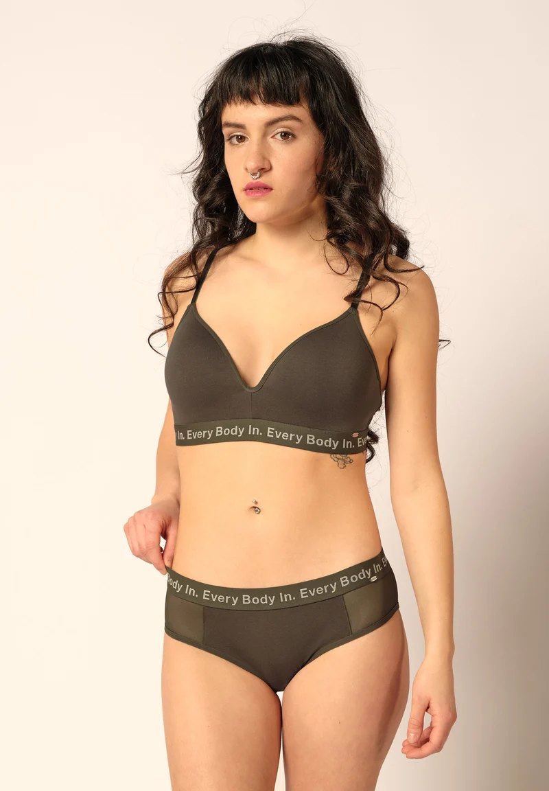 Cotton Elastic Padded triangle bra | fango 080934-08S477