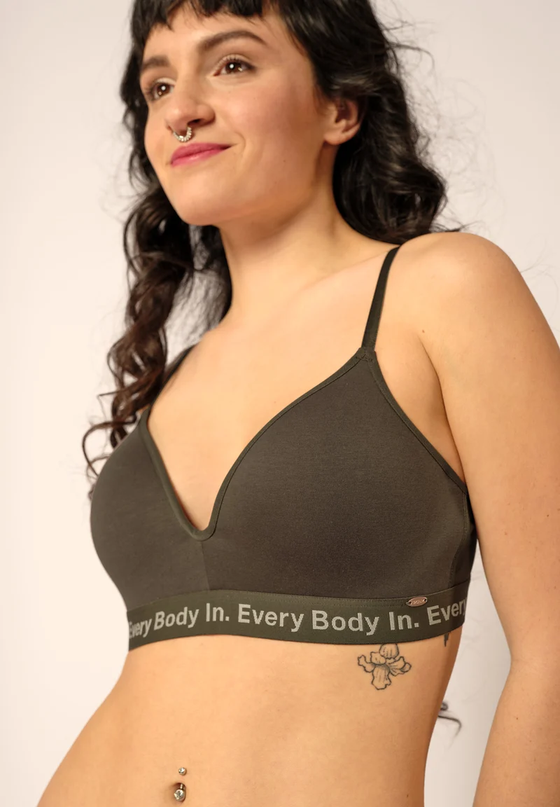 Cotton Elastic Padded triangle bra | fango 080934-08S477