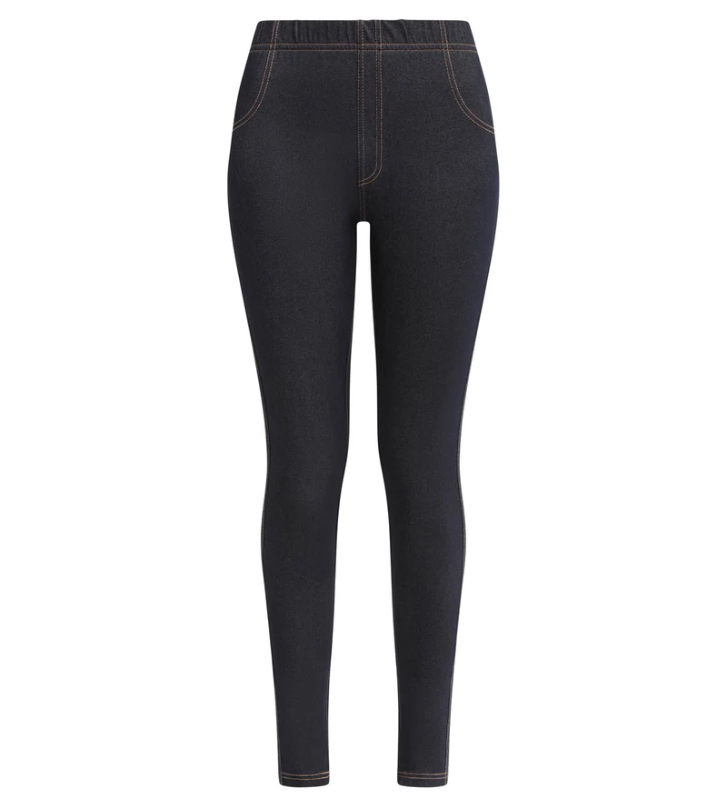 Marineblaue Damen-Leggings in Denim-Optik mit Taschen Dim Relax & Go