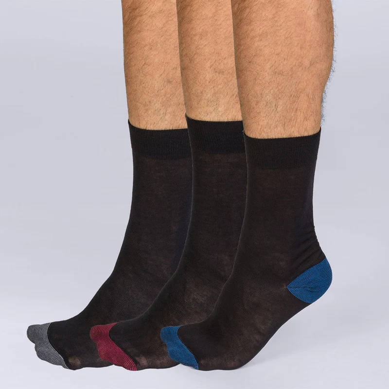 3er-Pack Mix and Match Herrensocken in Schwarz - Cotton Style