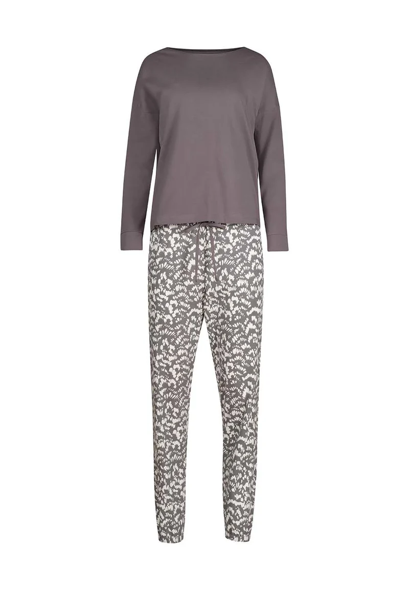 Night In Skiny 01 Pyjama long | volcanic glass 086935-08S929