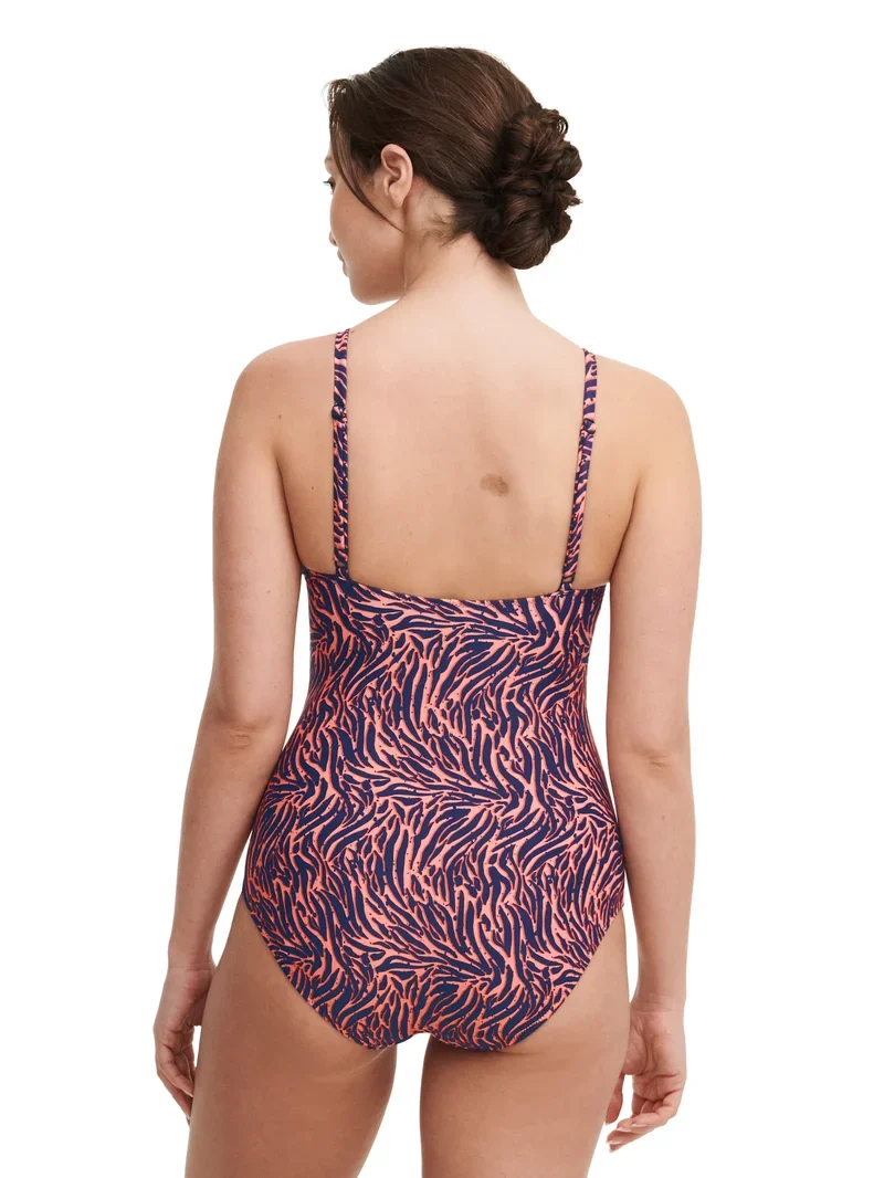 Femilet Swimwear - Tidra Wirefree Plunge T-Shirt Badeanzug Zebra