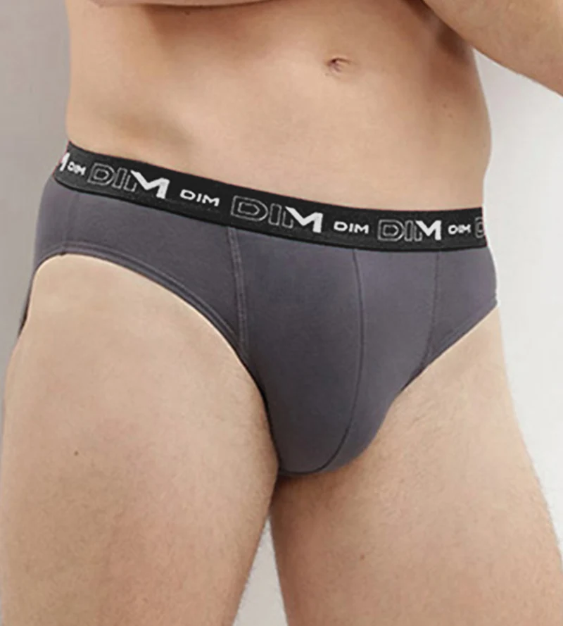 3er-Pack Slips aus Stretch-Baumwolle grau/chilirot/schwarz