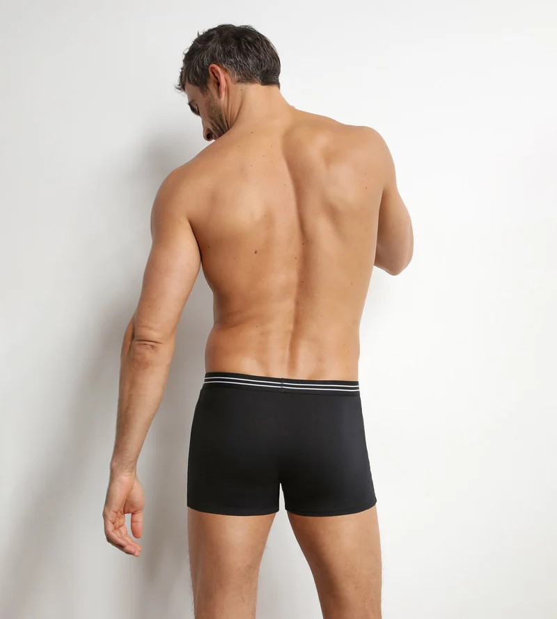 2er-Pack Herren-Boxershorts aus Stretch-Baumwolle, schwarz, EcoDim
