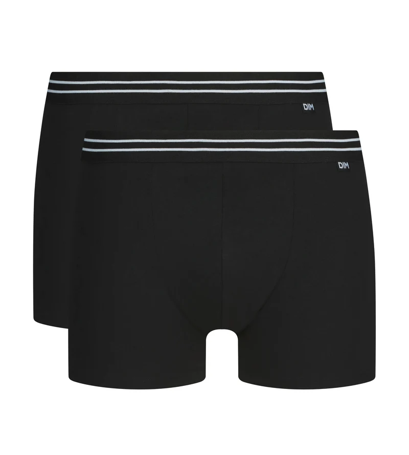 2er-Pack Herren-Boxershorts aus Stretch-Baumwolle, schwarz, EcoDim
