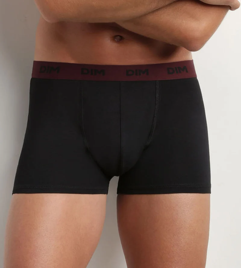 3er-Pack schwarze Baumwoll-Boxershorts mit Jacquardbund in hellblau/ultramarin/bordeaux - Mix & Colors