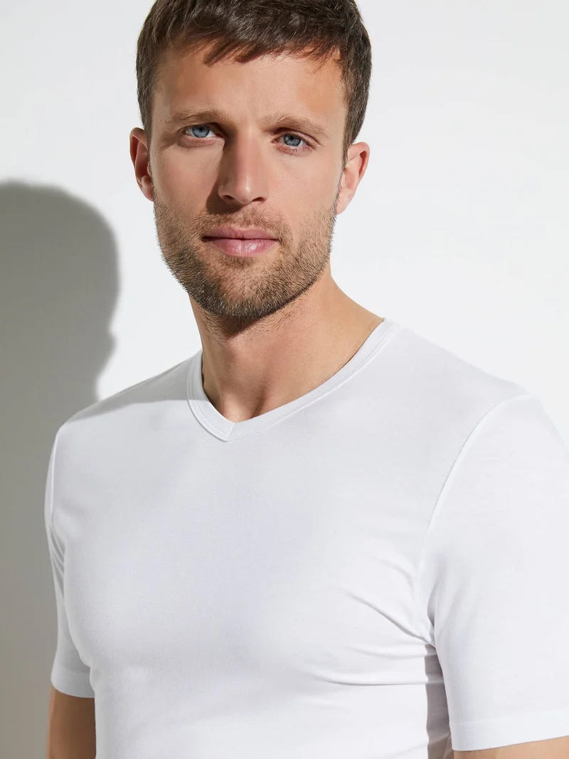 T-Shirt, kurzarm, V-Neck, 700 PURENESS