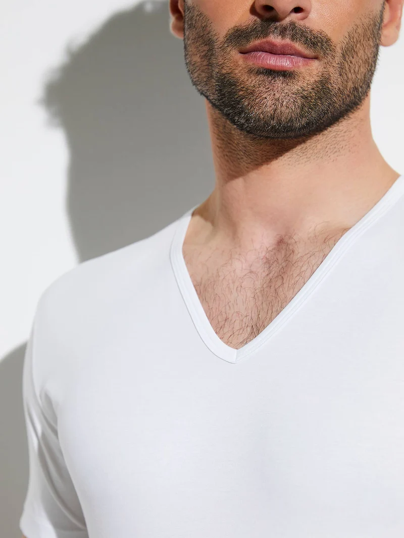 T-Shirt, kurzarm, V-Neck, 172 PURE COMFORT