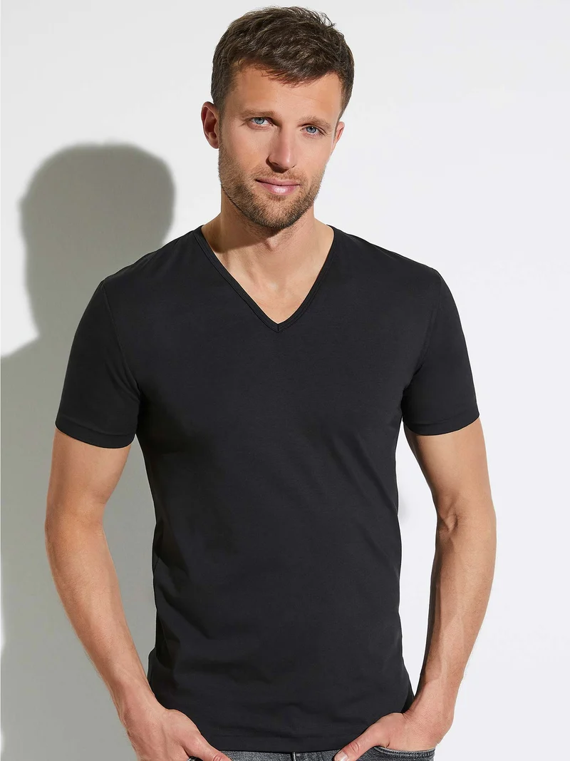 T-Shirt, kurzarm, V-Neck, 172 PURE COMFORT