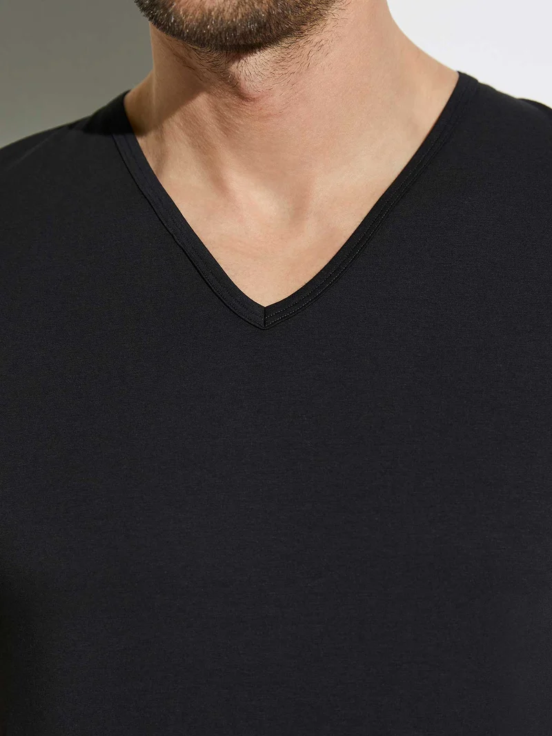 T-Shirt, kurzarm, V-Neck, 172 PURE COMFORT