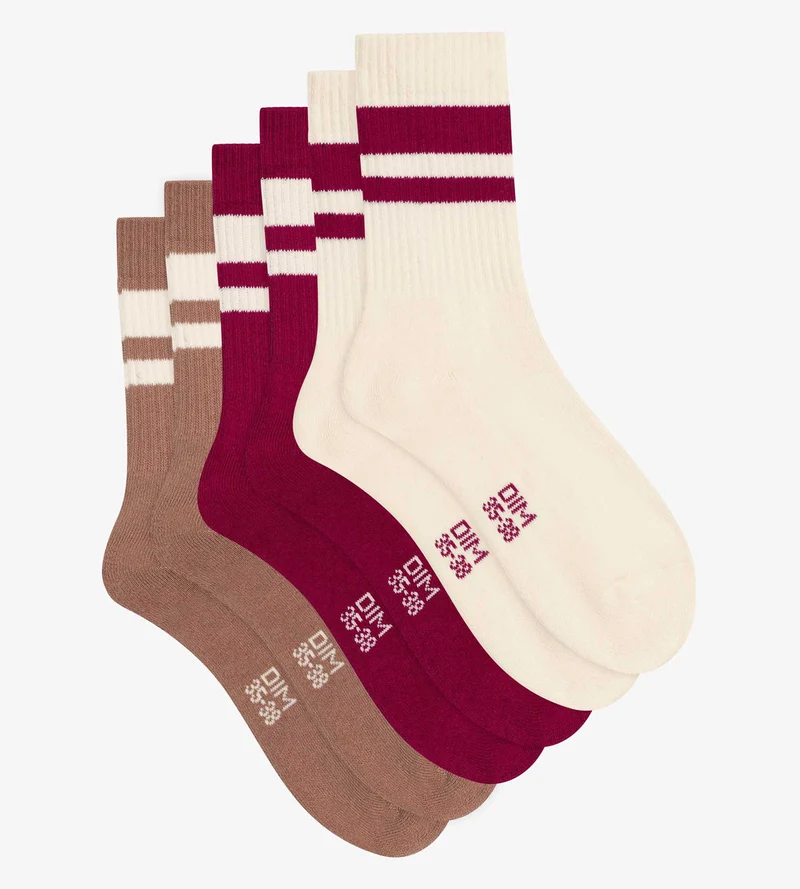 3er-Pack Socken aus Baumwolle Café – EcoDIM Sport