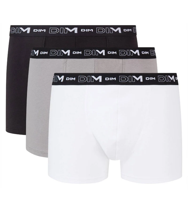 3er-Pack schwarze/stahlgraue/weiße Boxershorts mit Logobund