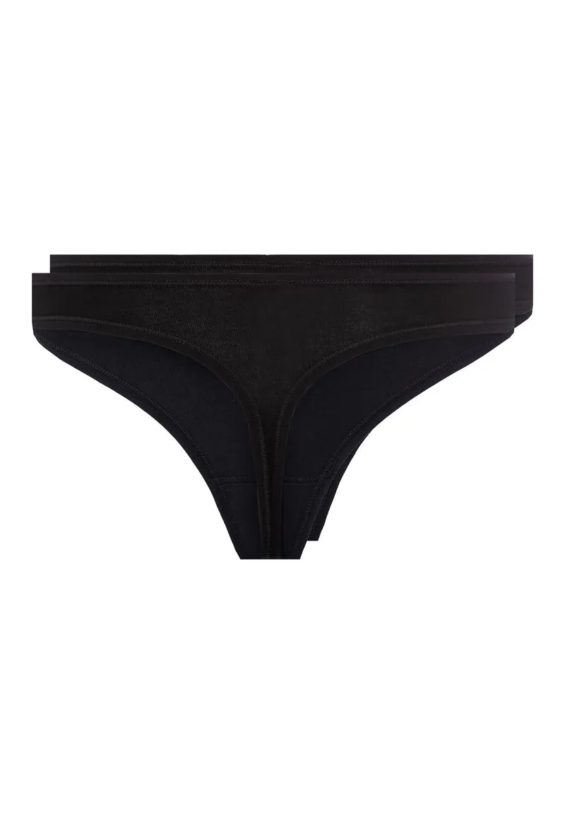 SKINY ADVANTAGE Cotton Stretch Thong 2 pack | black 087087-087665