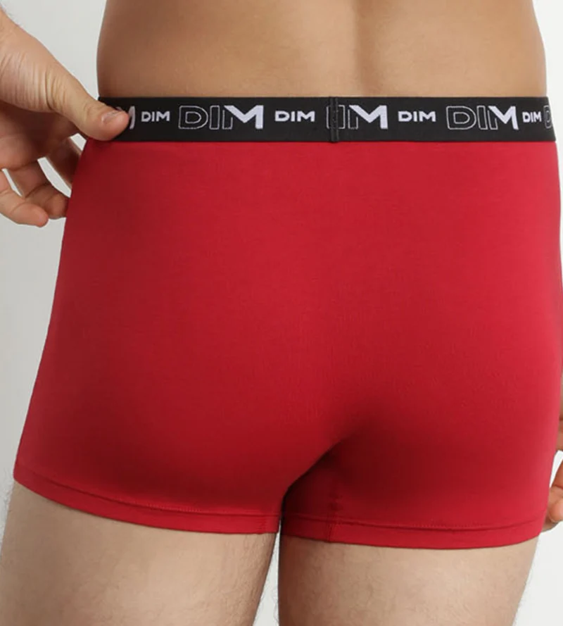 2er-Pack Herren-Boxershorts Grau/Rot mit Kontrastgürtel aus Stretch-Baumwolle