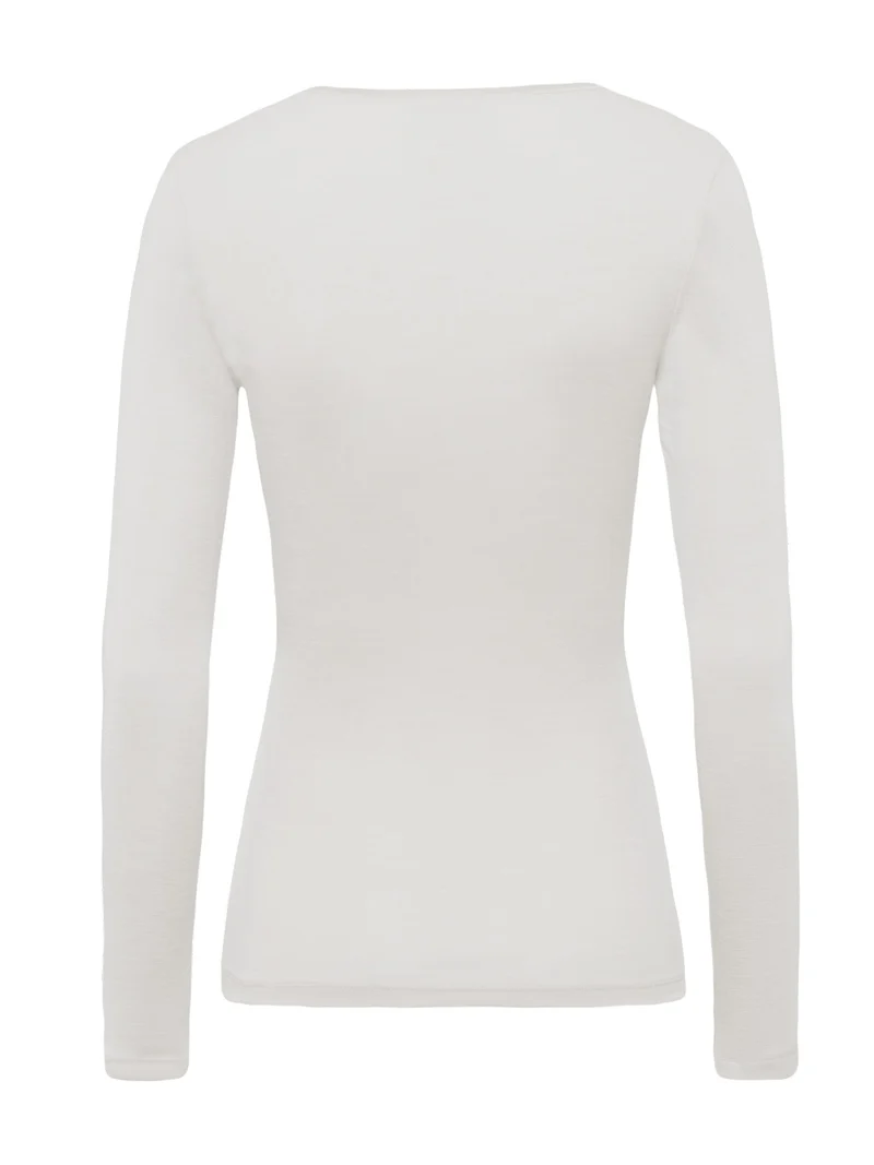 Shirt langarm mit V-Neck WOOLEN SILK