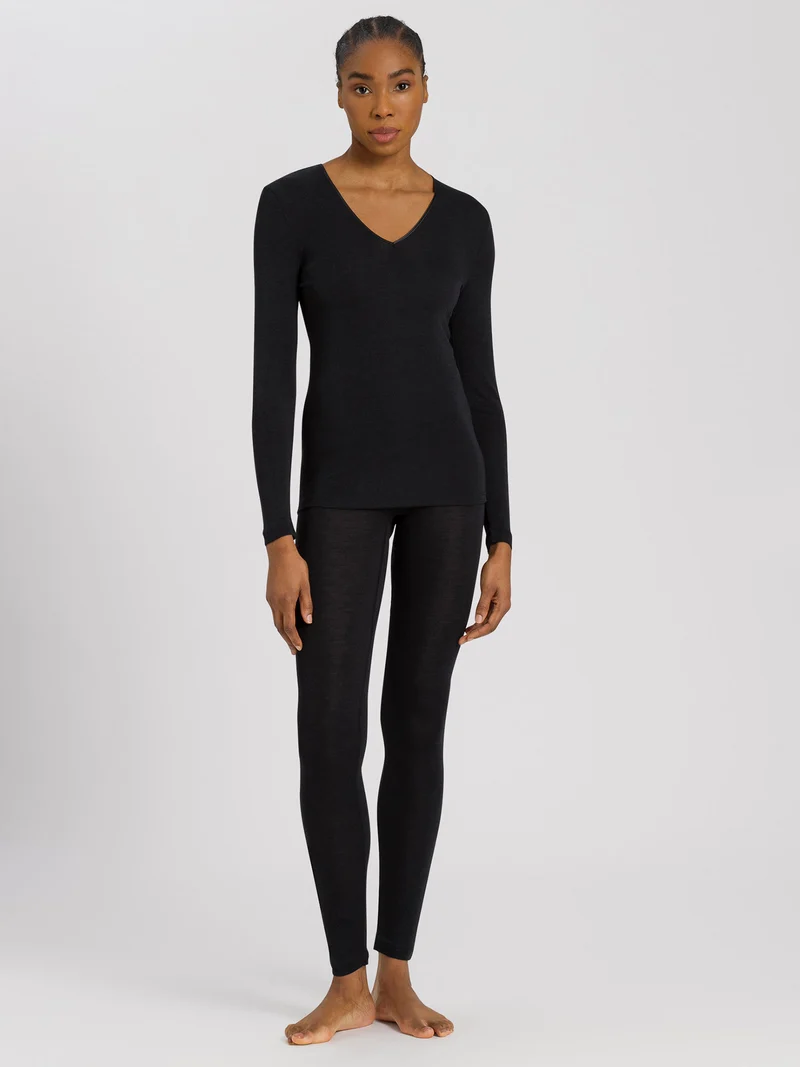 Shirt langarm mit V-Neck WOOLEN SILK