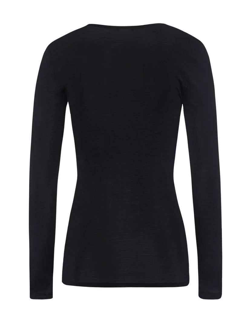 Shirt langarm mit V-Neck WOOLEN SILK