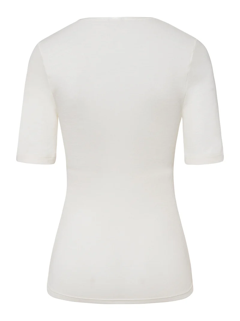 Shirt kurzarm (1/2-Arm), V-Neck, WOOLEN SILK