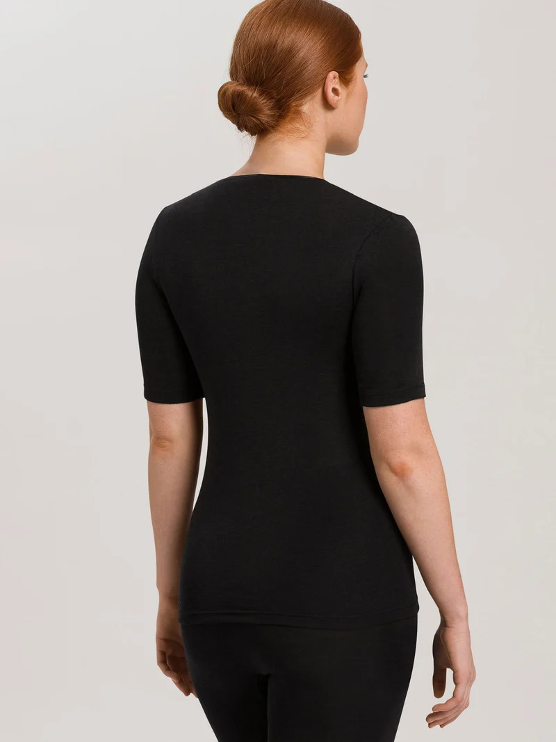 Shirt kurzarm (1/2-Arm), V-Neck, WOOLEN SILK