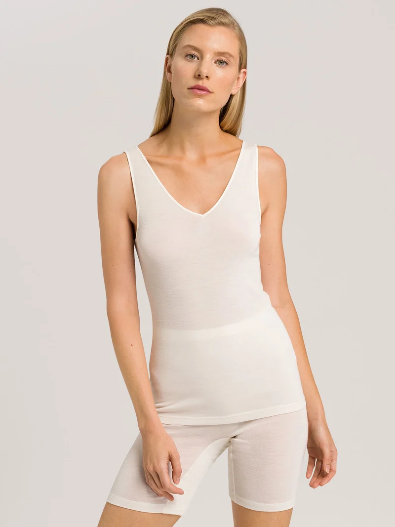 (Tank-)Top, V-Neck, WOOLEN SILK