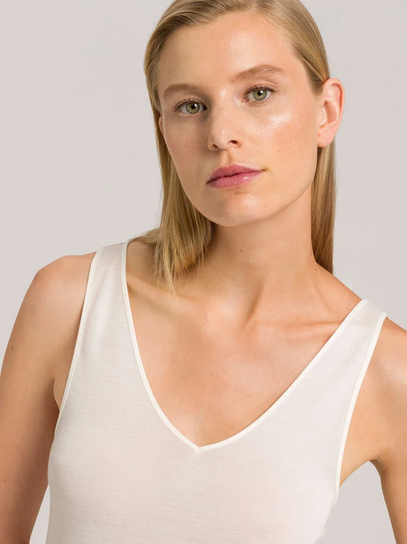 (Tank-)Top, V-Neck, WOOLEN SILK