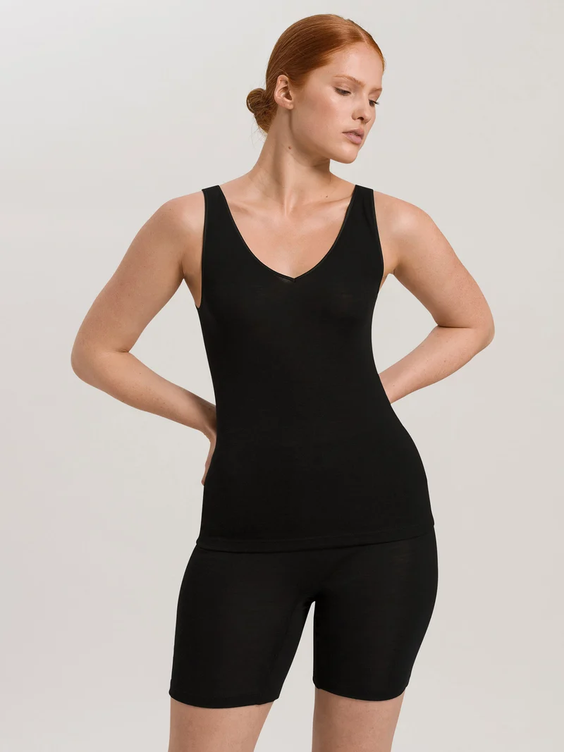 (Tank-)Top, V-Neck, WOOLEN SILK