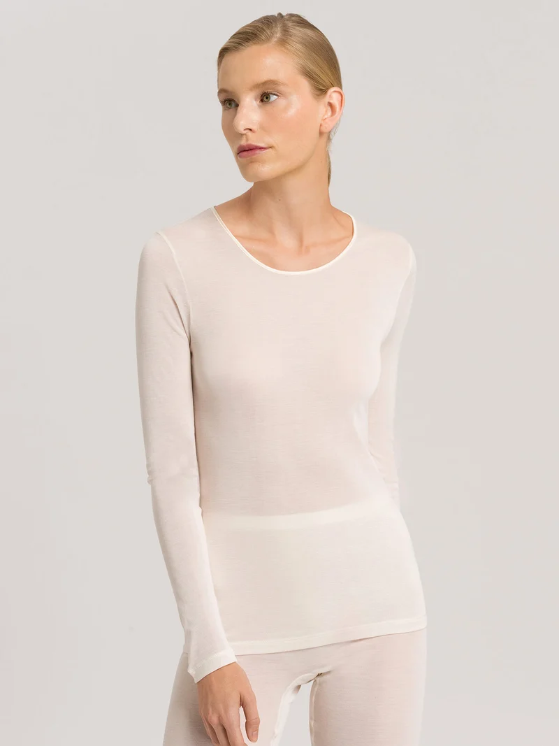 Shirt langarm, O-Neck, PURE SILK