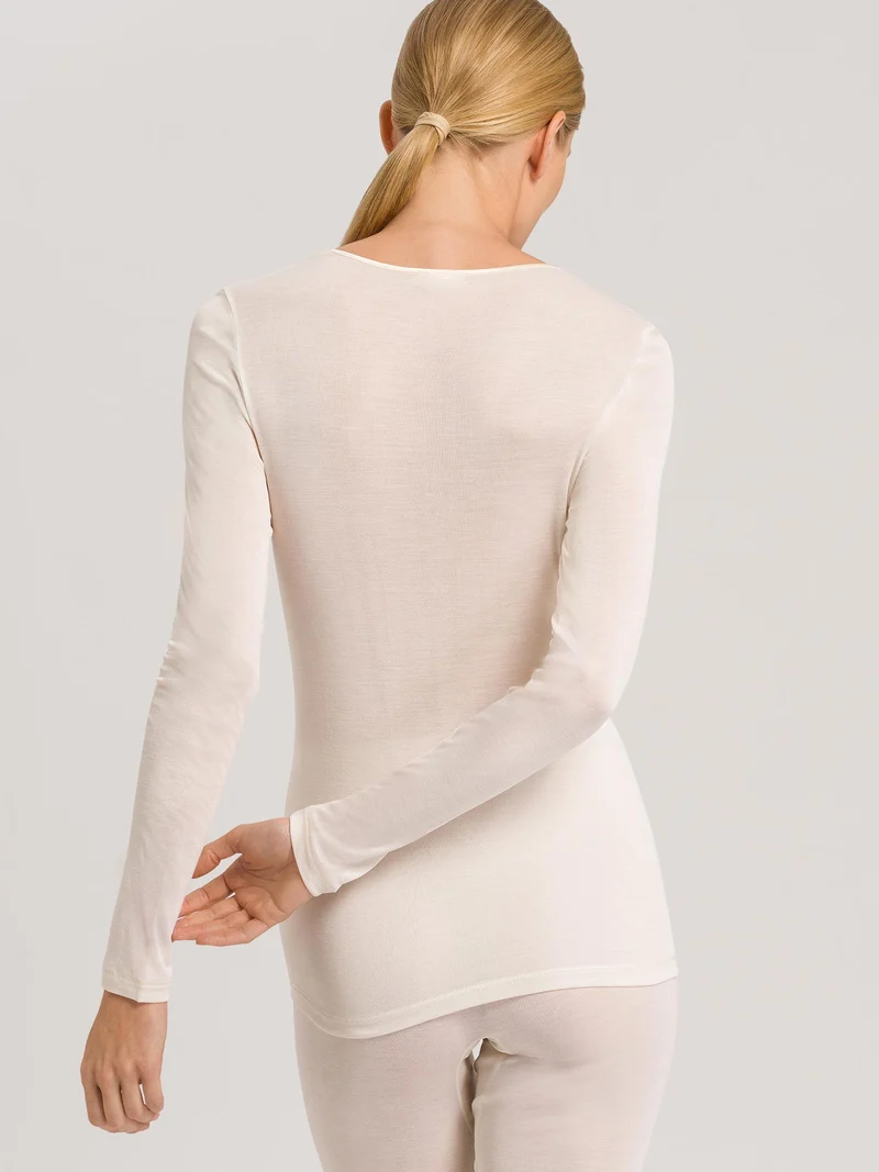 Shirt langarm, O-Neck, PURE SILK