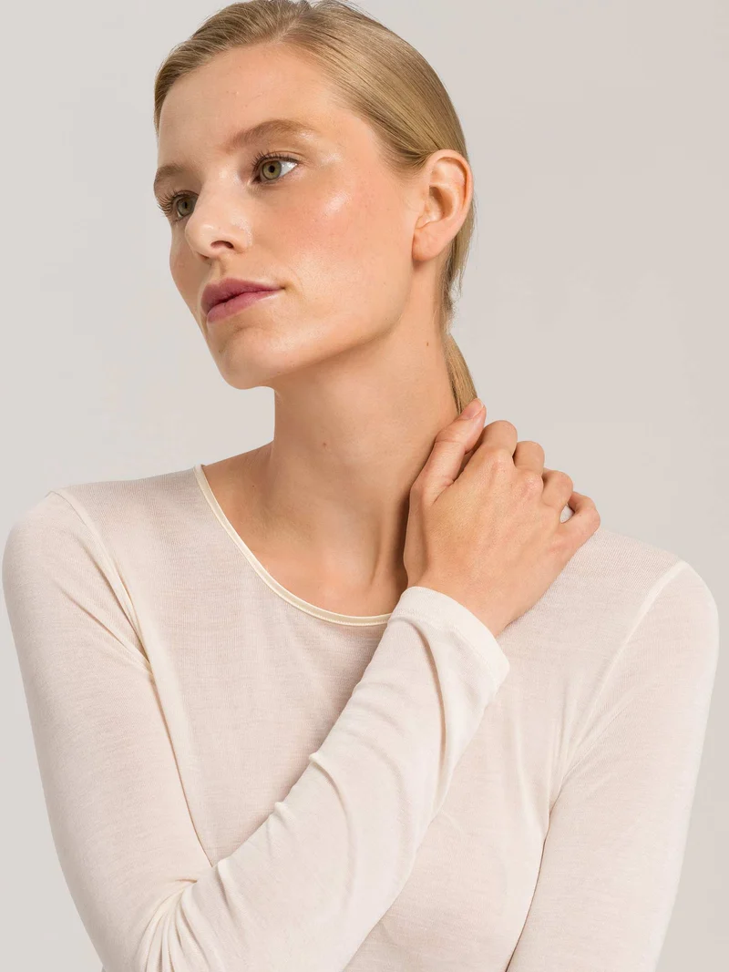 Shirt langarm, O-Neck, PURE SILK