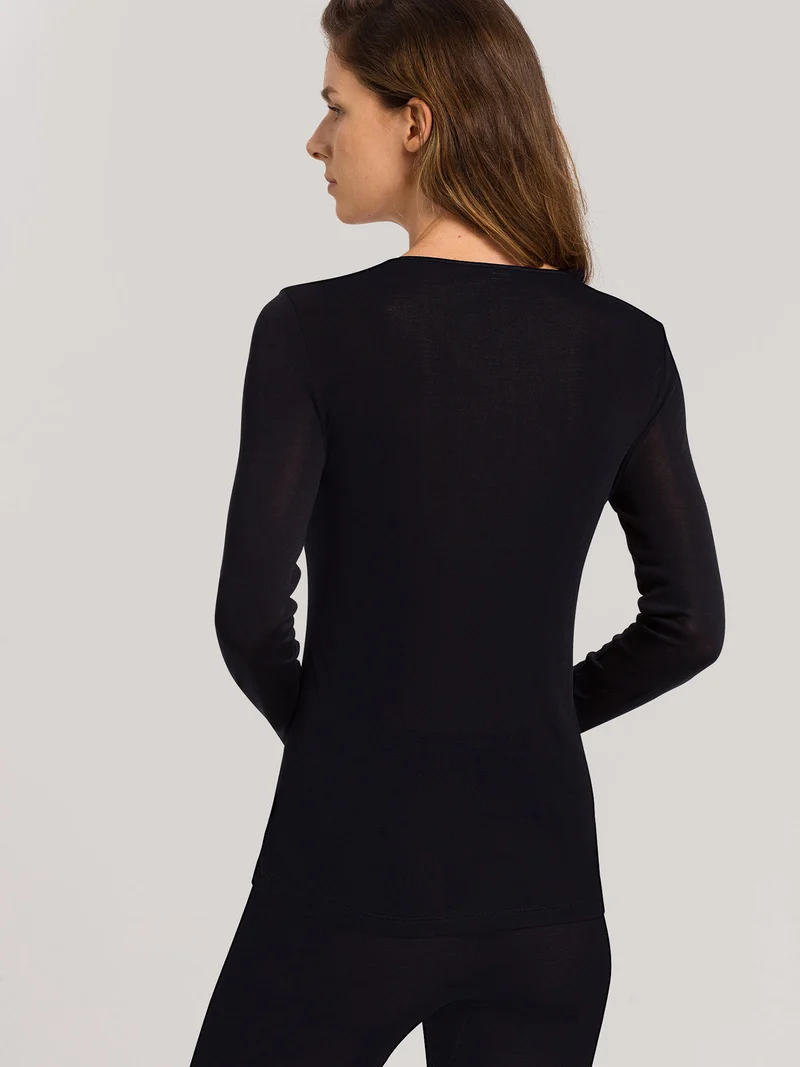 Shirt langarm, O-Neck, PURE SILK