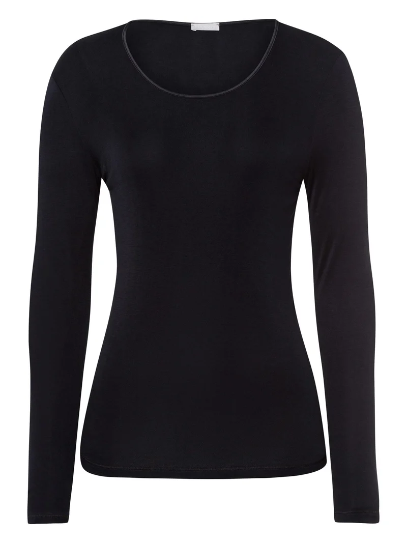Shirt langarm, O-Neck, PURE SILK
