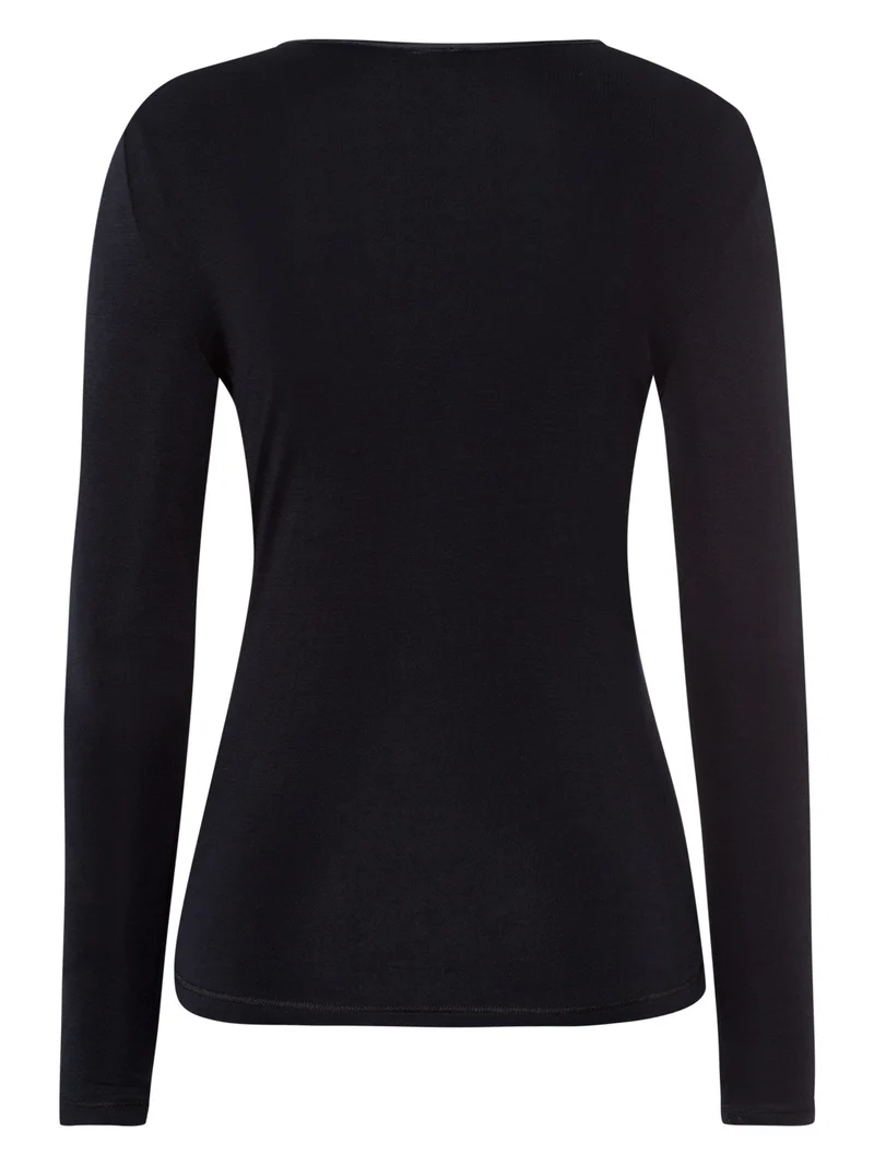 Shirt langarm, O-Neck, PURE SILK