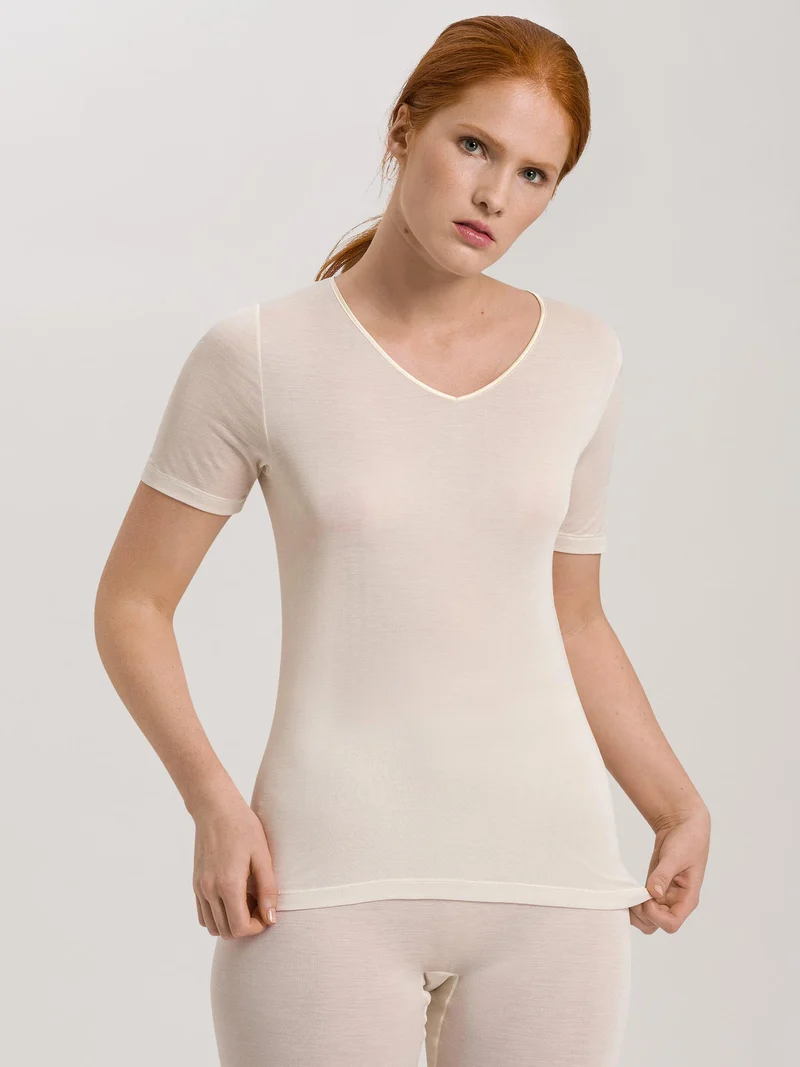 Shirt kurzarm, V-Neck, PURE SILK
