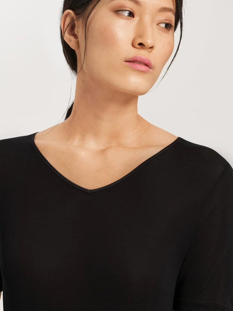 Shirt kurzarm, V-Neck, PURE SILK