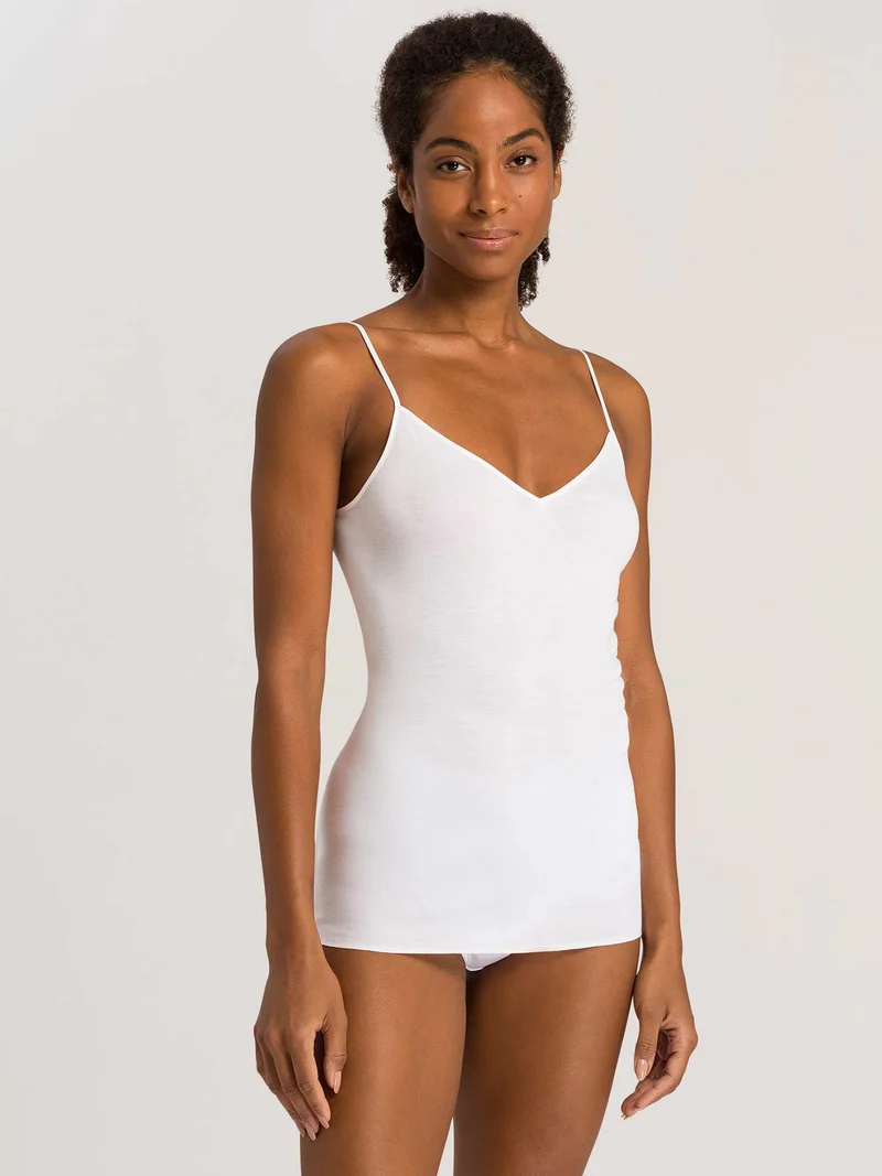 Spaghetti-Top COTTON SEAMLESS, V-Neck