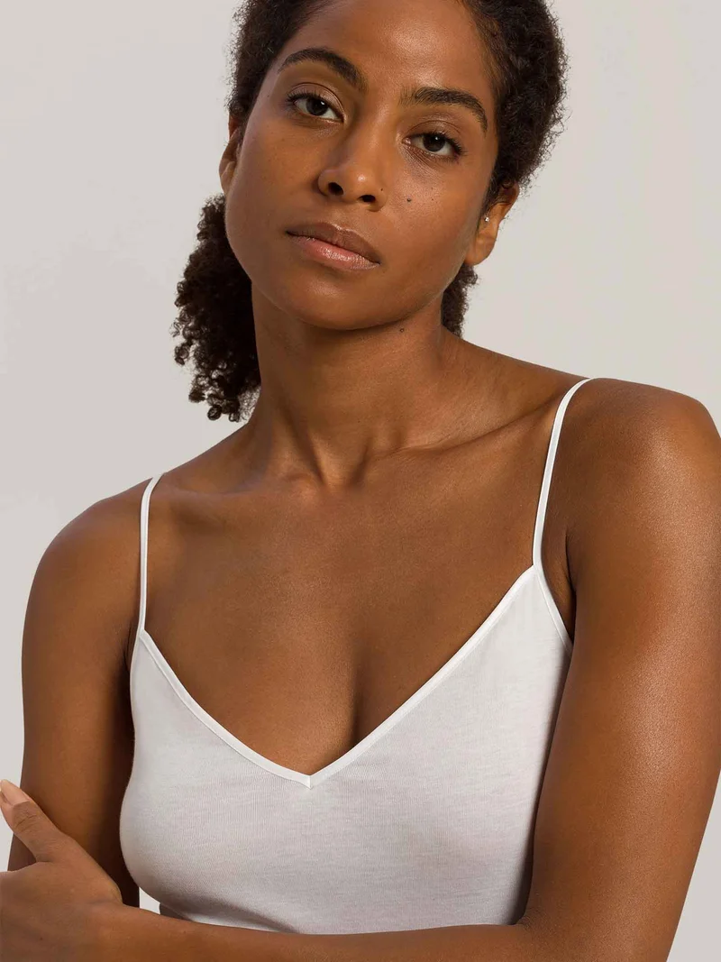 Spaghetti-Top COTTON SEAMLESS, V-Neck