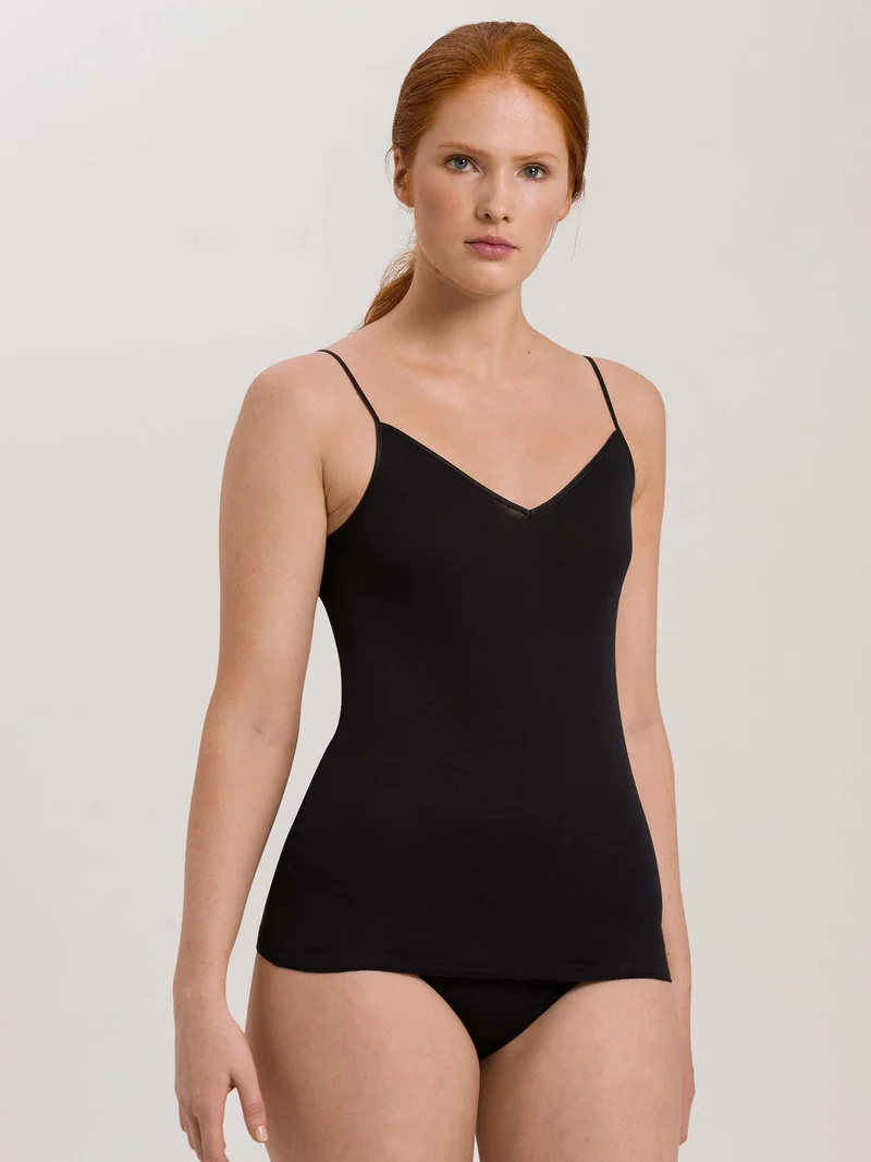 Spaghetti-Top COTTON SEAMLESS, V-Neck