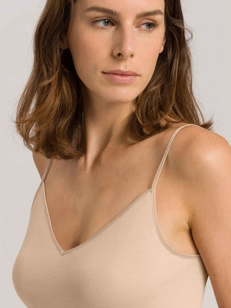 Spaghetti-Top COTTON SEAMLESS, V-Neck