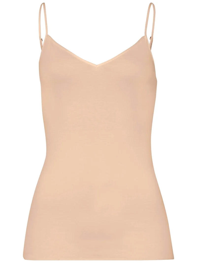 Spaghetti-Top COTTON SEAMLESS, V-Neck
