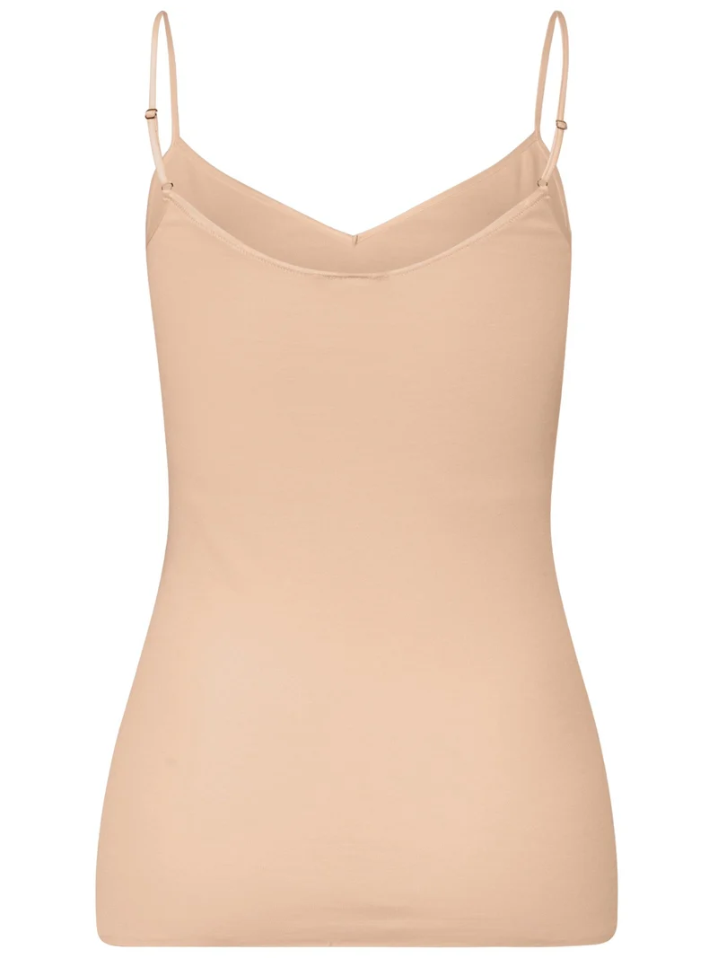 Spaghetti-Top COTTON SEAMLESS, V-Neck