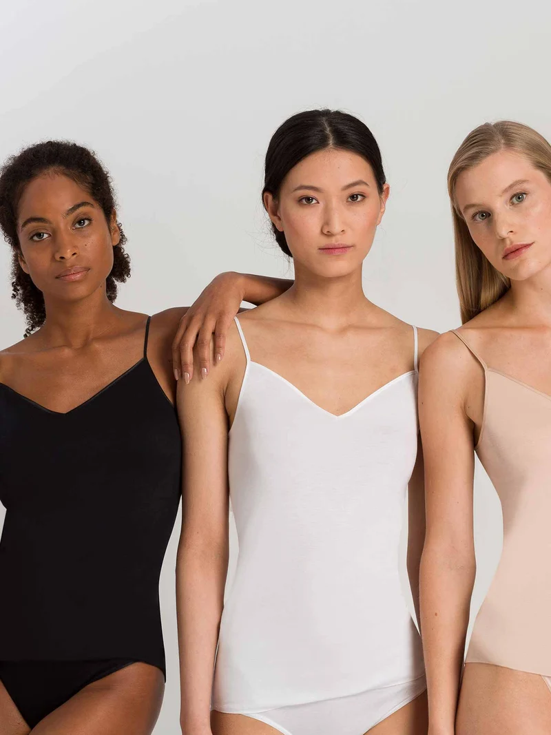 Spaghetti-Top COTTON SEAMLESS, V-Neck